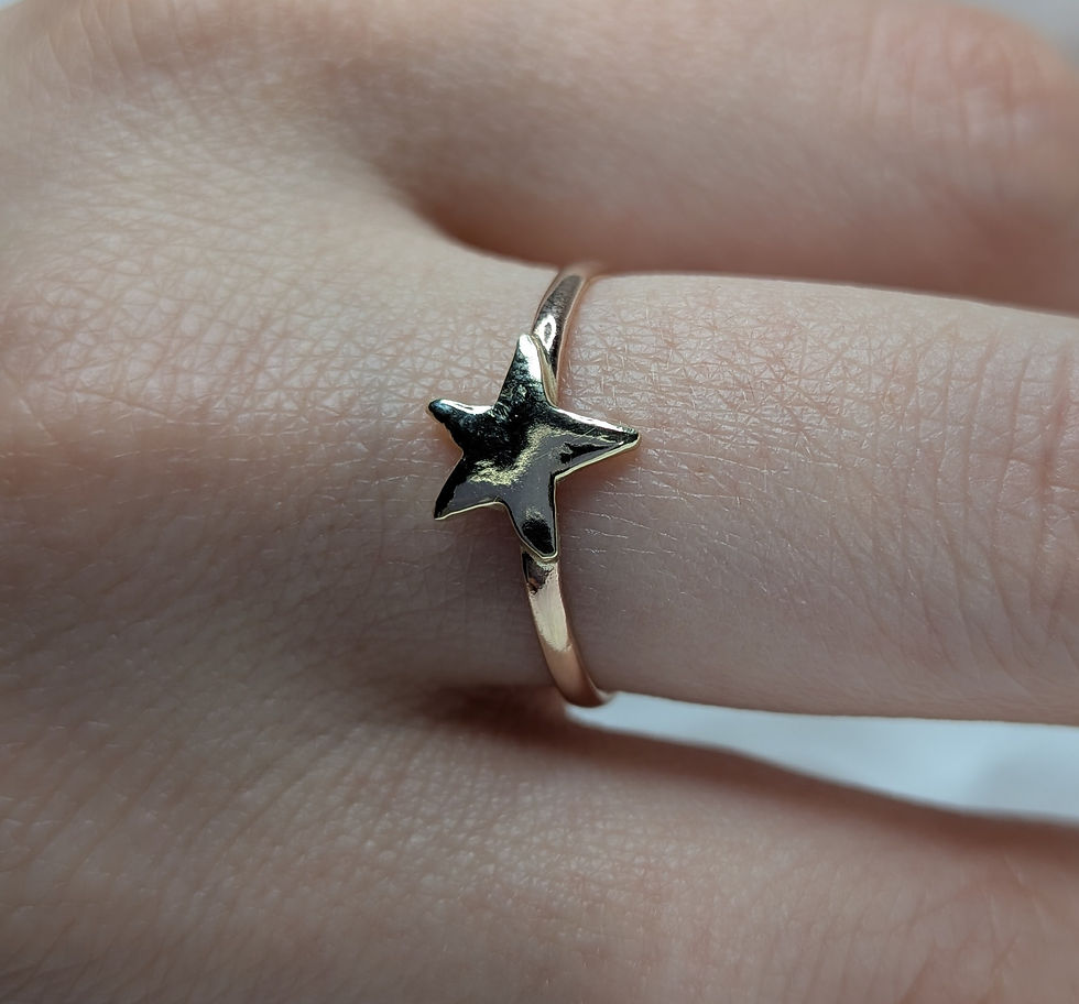 Thumbnail: Solid 9ct Yellow & Rose  Gold Star Ring
