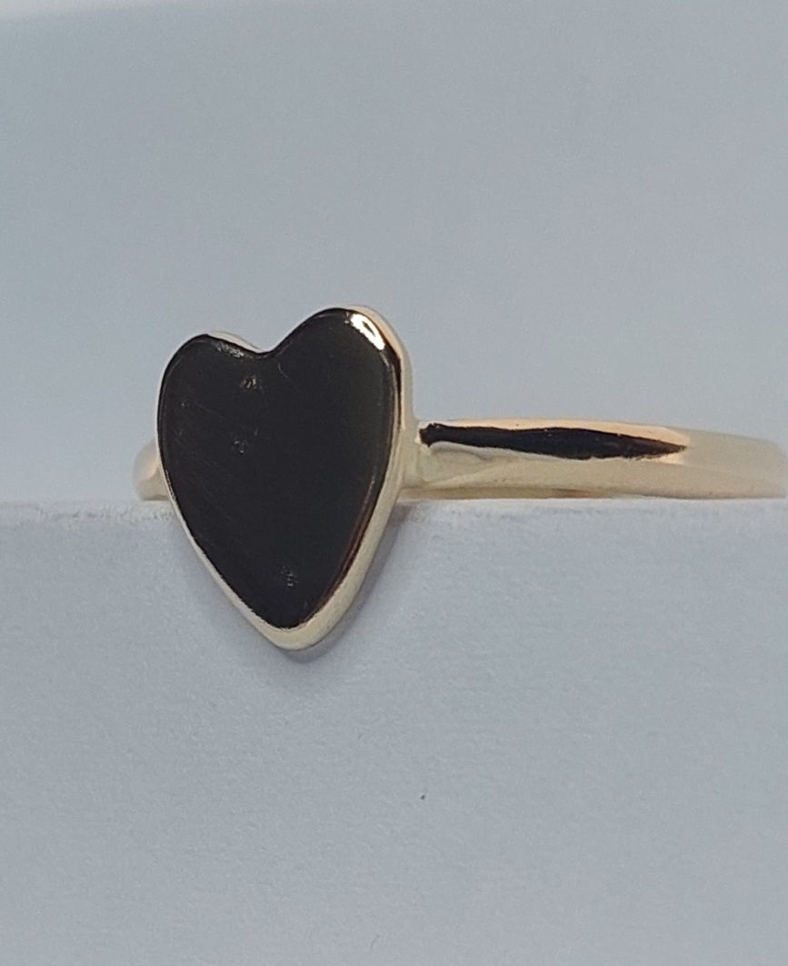 Thumbnail: Solid 9ct Yellow  Gold Heart Ring 
