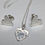 Thumbnail: Sterling Silver Textured Heart Pendant & Earrings Set