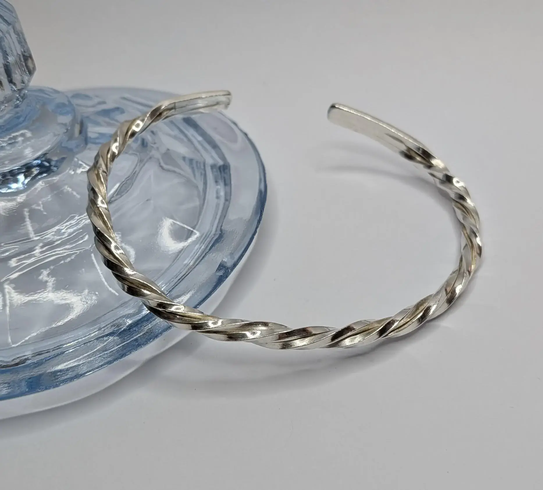 Solid Silver Twisted Cuff