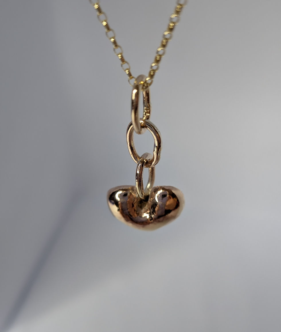 Thumbnail: Solid 9ct Gold Heart Nugget Pendant