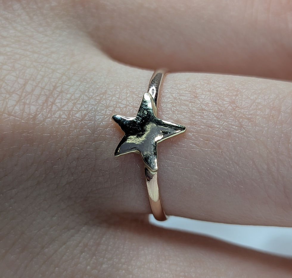 Thumbnail: Solid 9ct Yellow & Rose  Gold Star Ring