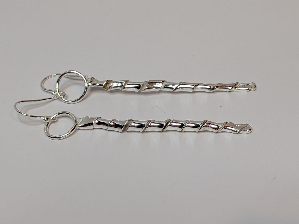 Thumbnail: Solid silver Ribbon Twist Earrings 