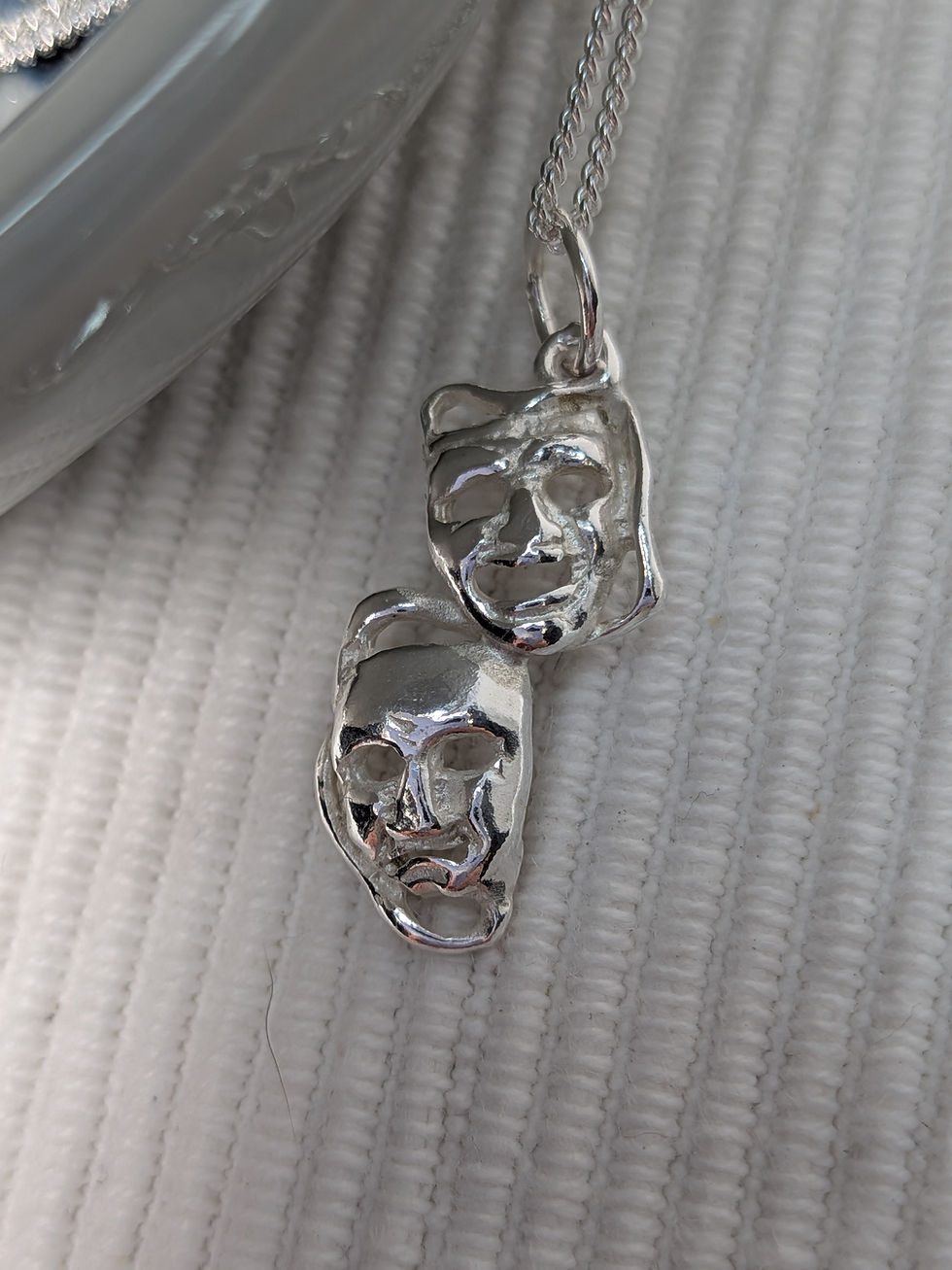 Thumbnail: Sterling Silver Comedy Tragedy pendant 