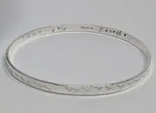 Thumbnail: Hidden Message, "You are enough"  Bangle in Solid Sterling Silver