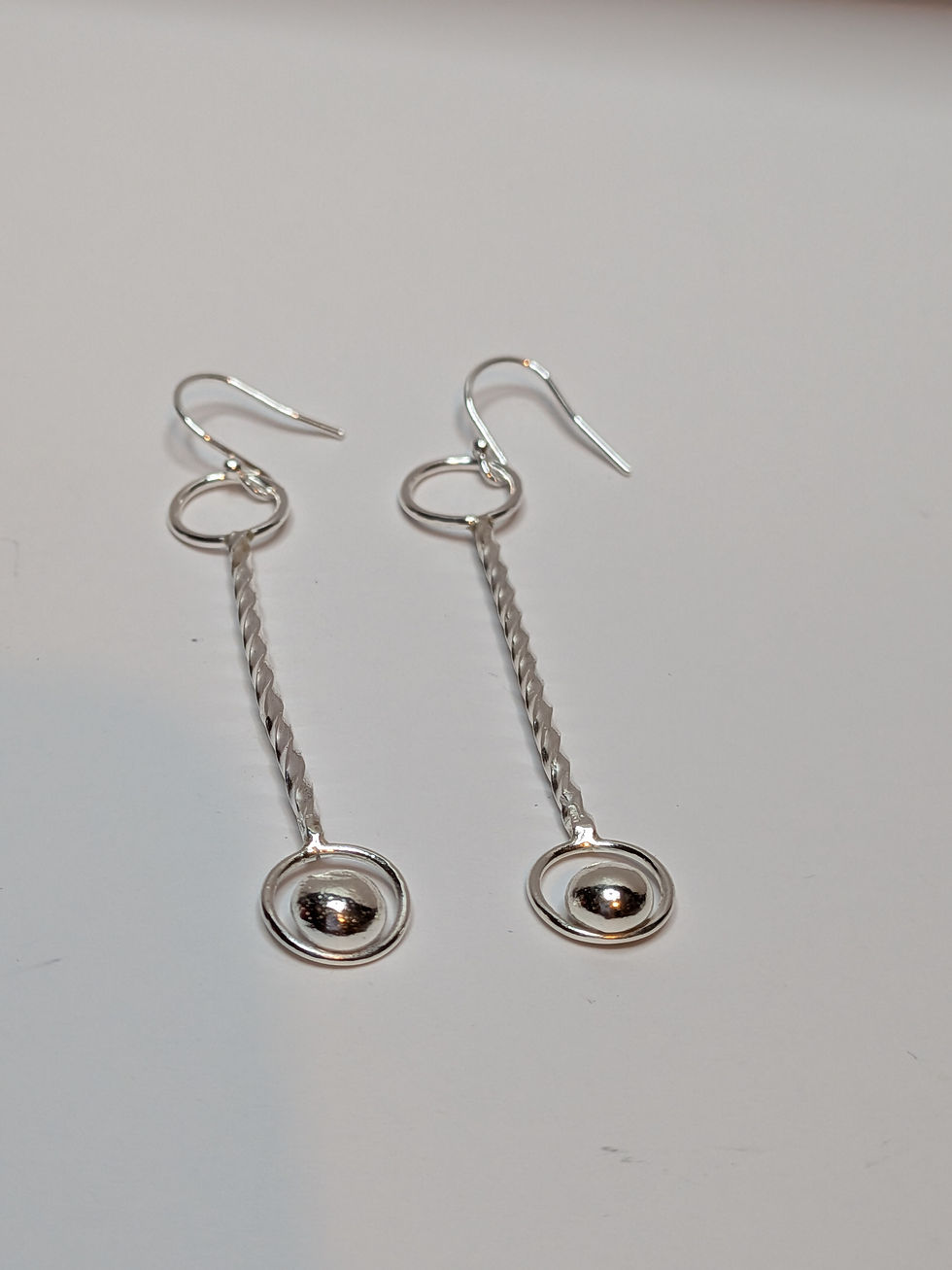 Thumbnail: Solid silver Pendulum Twist Earrings 
