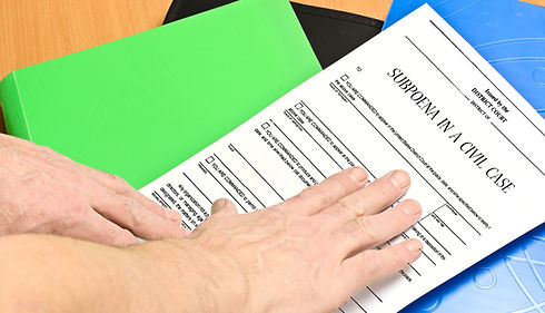 on colored folders is blank subpoena. On