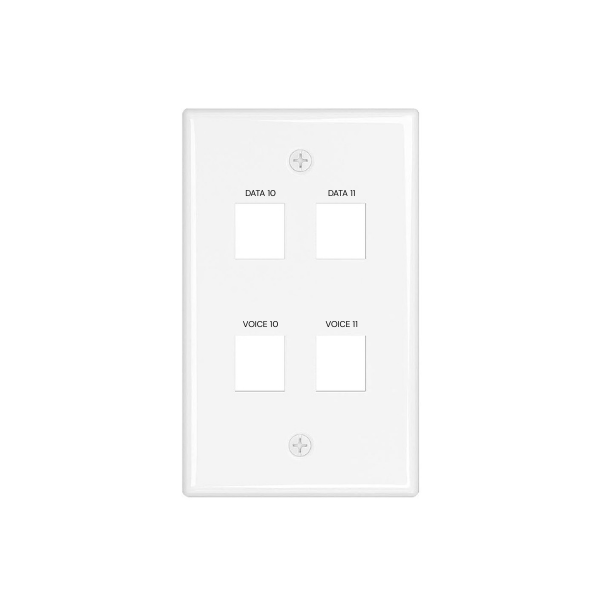 4 Port Keystone Wall Plate