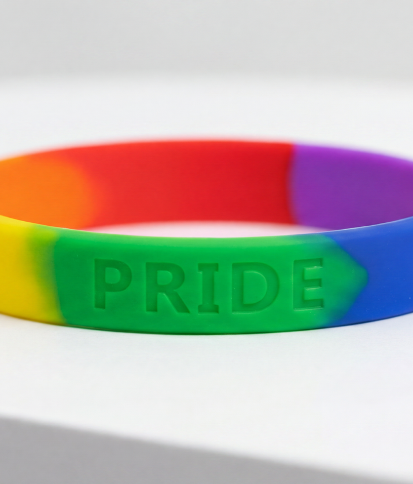 Rainbow Silicone Pride Bracelet