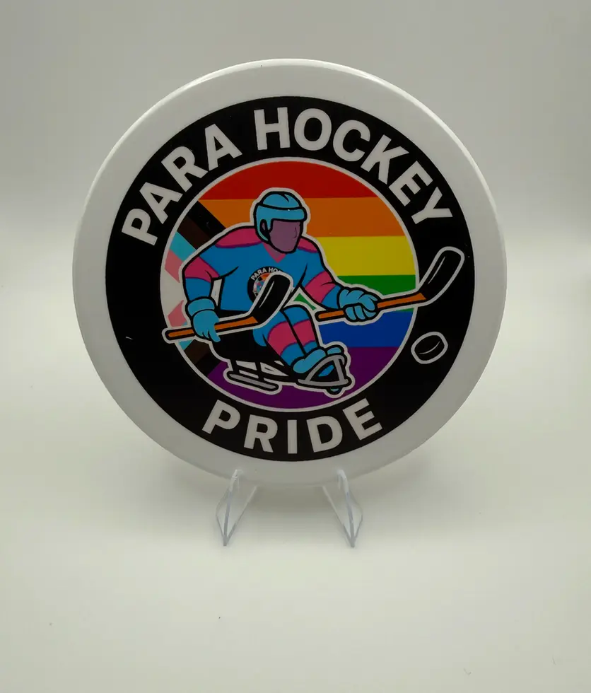 Para Hockey Pride Emblem Ceramic Coaster