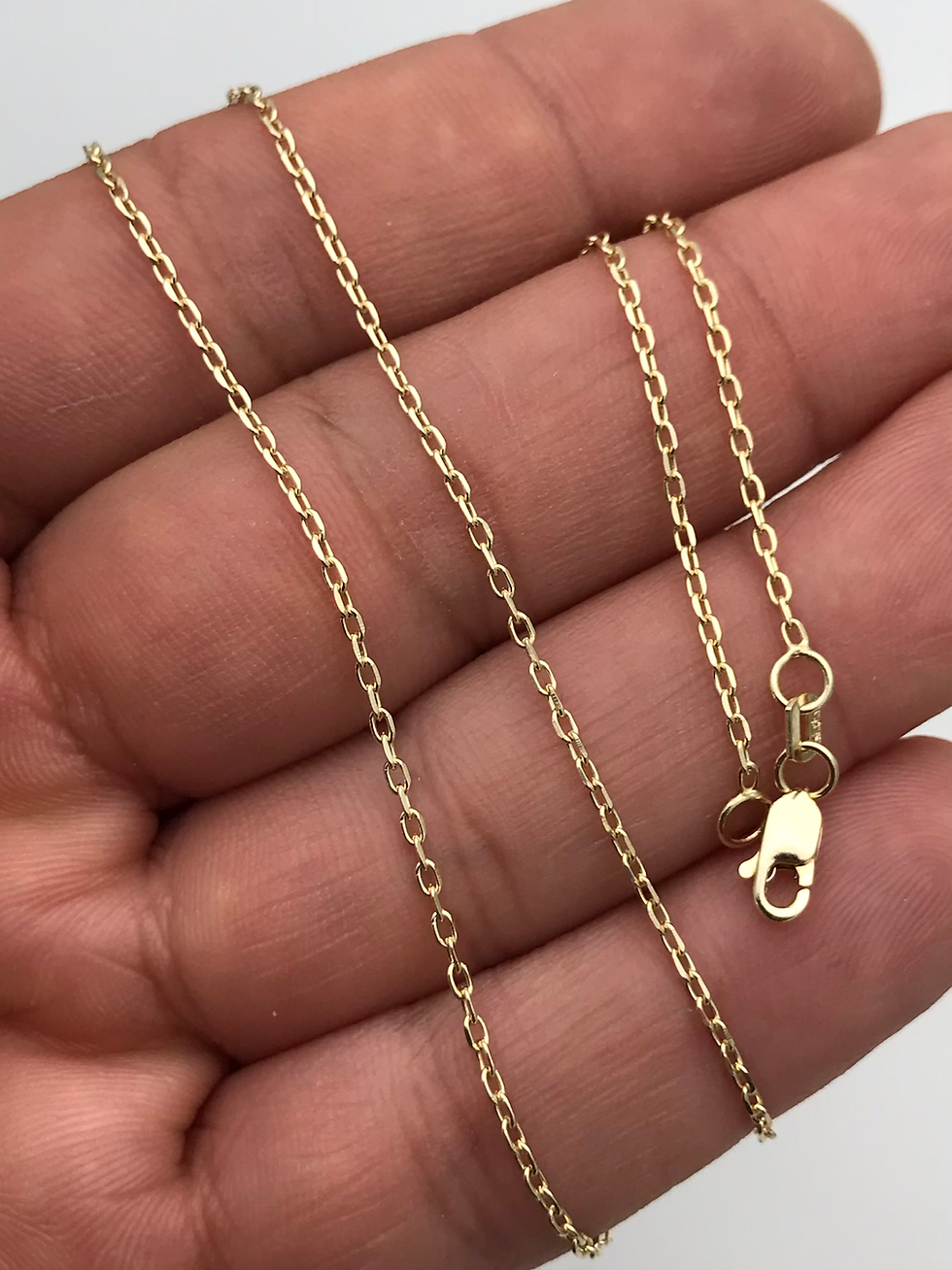 Thumbnail: 14kt/585 Yellow Gold Rolo Link Chain 18”