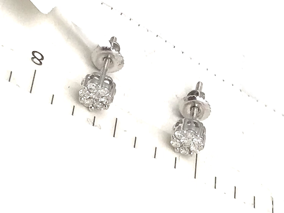Thumbnail: 14kt White Gold 0.23pts(tw) Genuine Diamond Earrings 