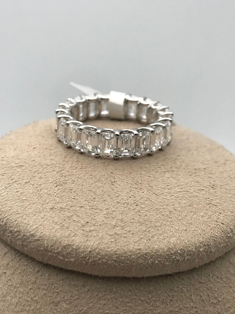 Thumbnail: 18k White Gold 6.27ct Emerald cut Diamond Lab grown Eternity Band Ring 