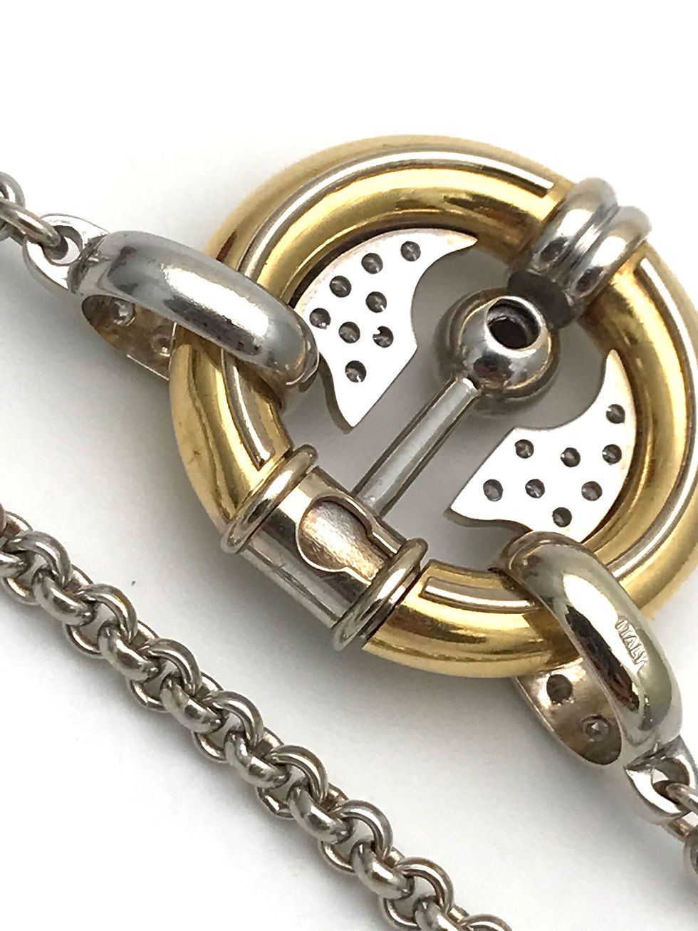 Thumbnail: BARAKA Italy, 750/18k Two-Tone Gold .65cts(tw) Natural Diamonds Circle Necklace 