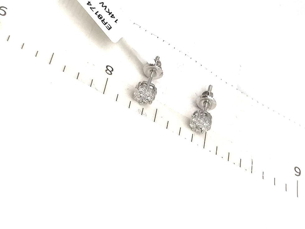 Thumbnail: 14kt White Gold 0.23pts(tw) Genuine Diamond Earrings 
