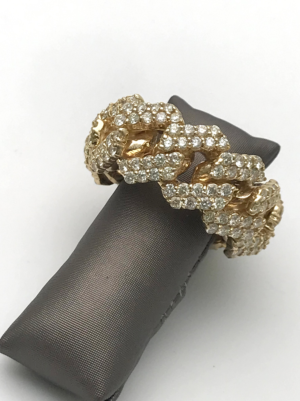 Thumbnail: 14k Solid Cuban Link 6.75ct Natural Diamod ring size 10