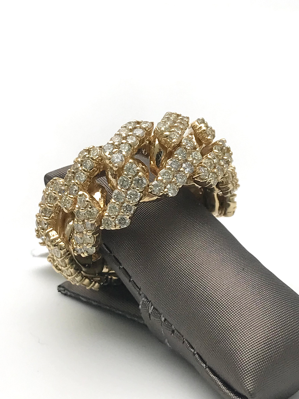 Thumbnail: 14k Solid Cuban Link 6.75ct Natural Diamod ring size 10