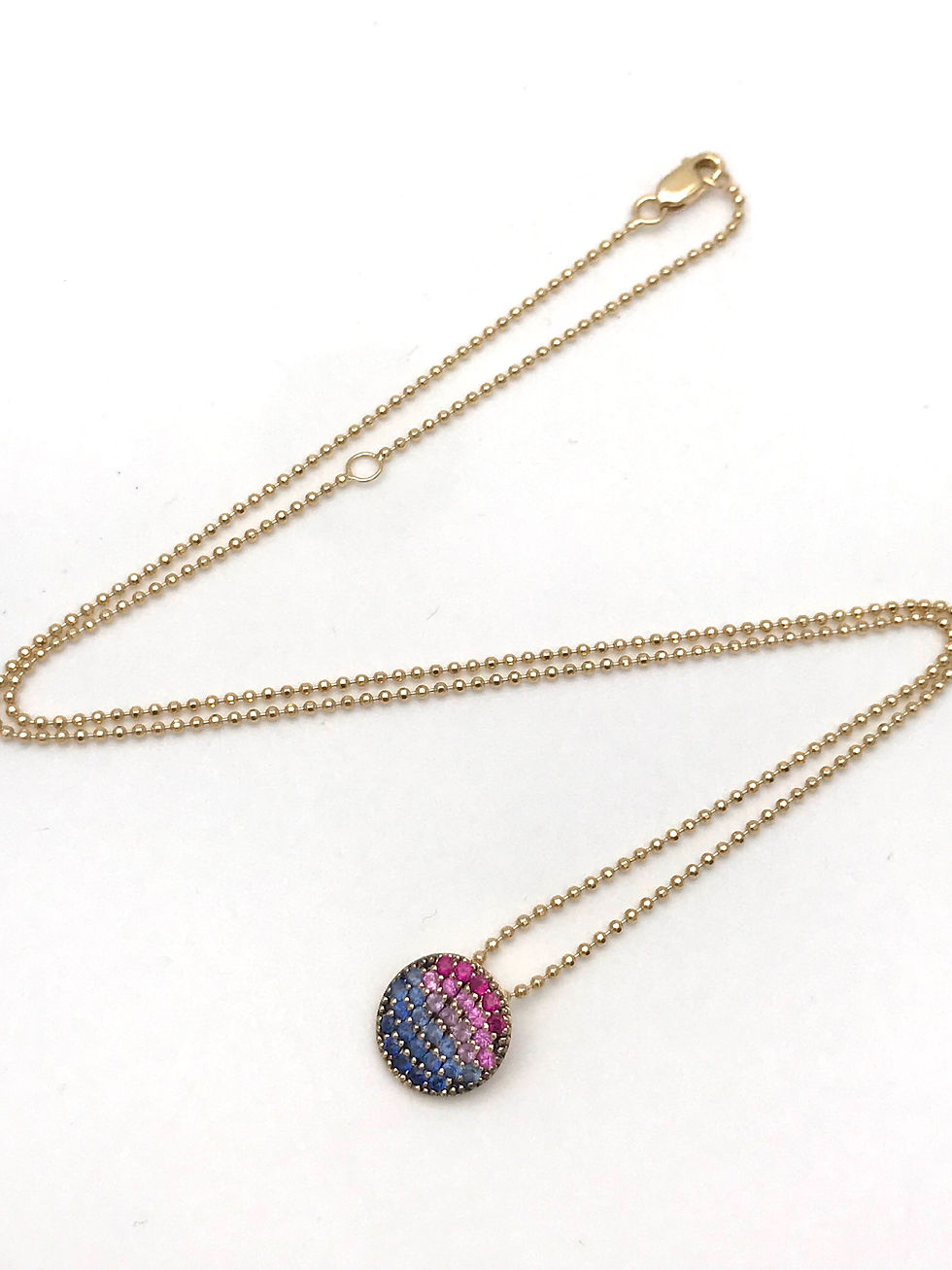 Thumbnail: Phillip House 14kt Yellow Gold Genuine Micro Pave Sapphires Necklace 16”-18”