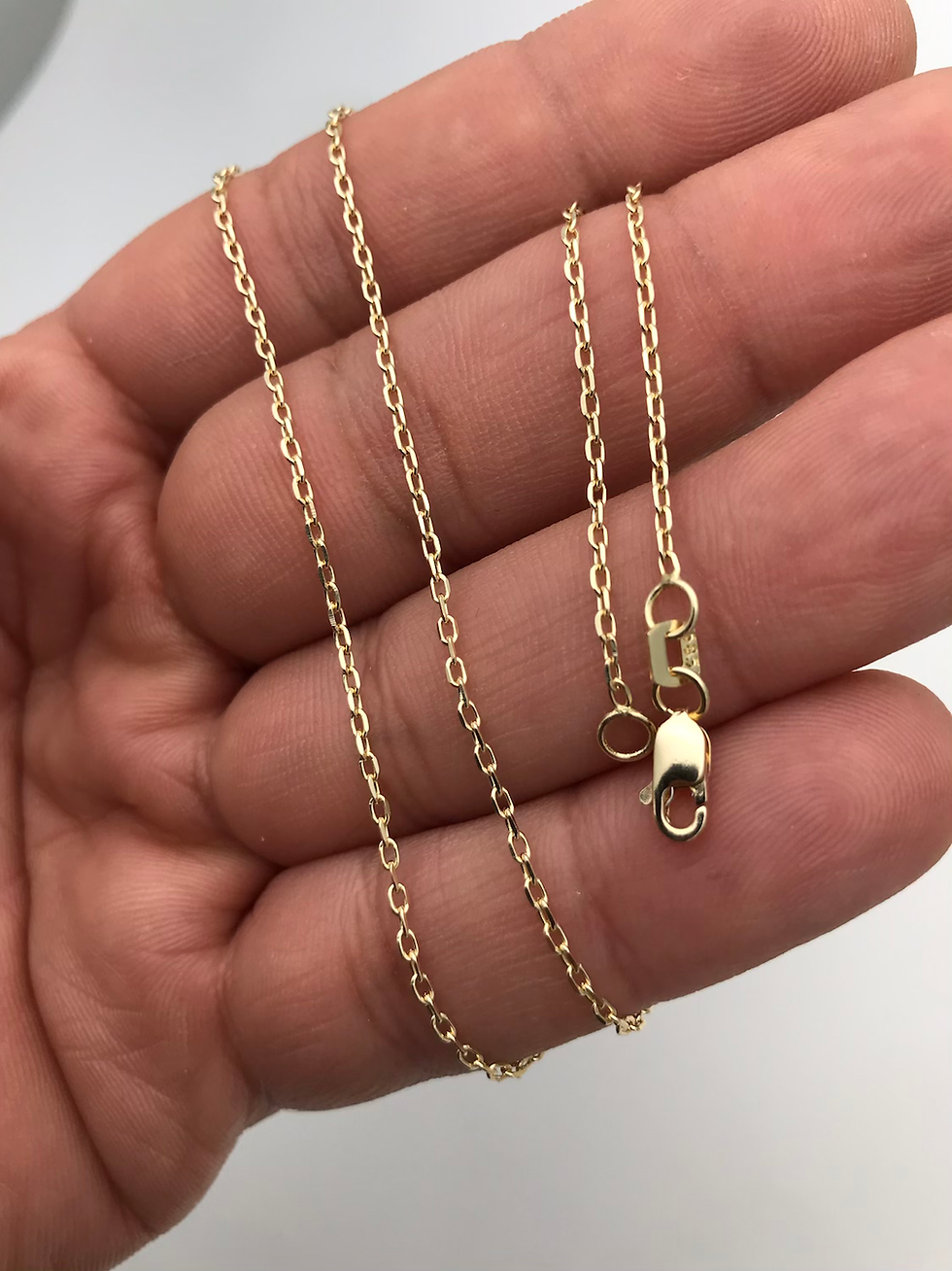 Thumbnail: 14kt/585 Yellow Gold Rolo Link Chain 18”