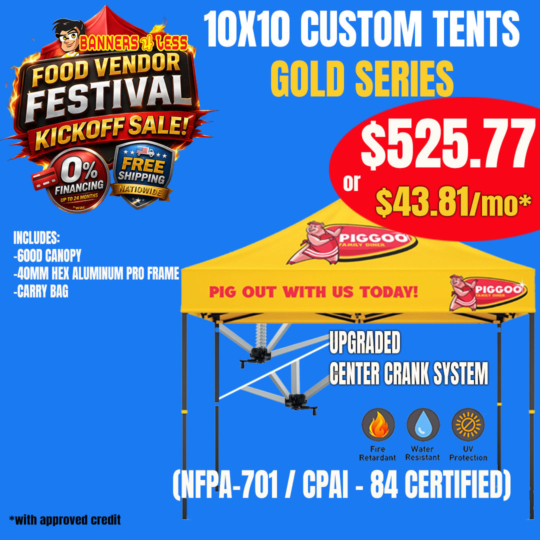 Custom Commercial 10ft x 10ft Tent Gold Series