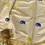 Thumbnail: Berry Blue and Golden Gajah Embroidery Kasavu Tissue Saree with Blouse closeup view