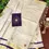 Thumbnail: Purple Stone & Mirror Work Kasavu Tissue Dhavani Set main view