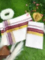 Wine Kasavu Cotton Setmundu mainview