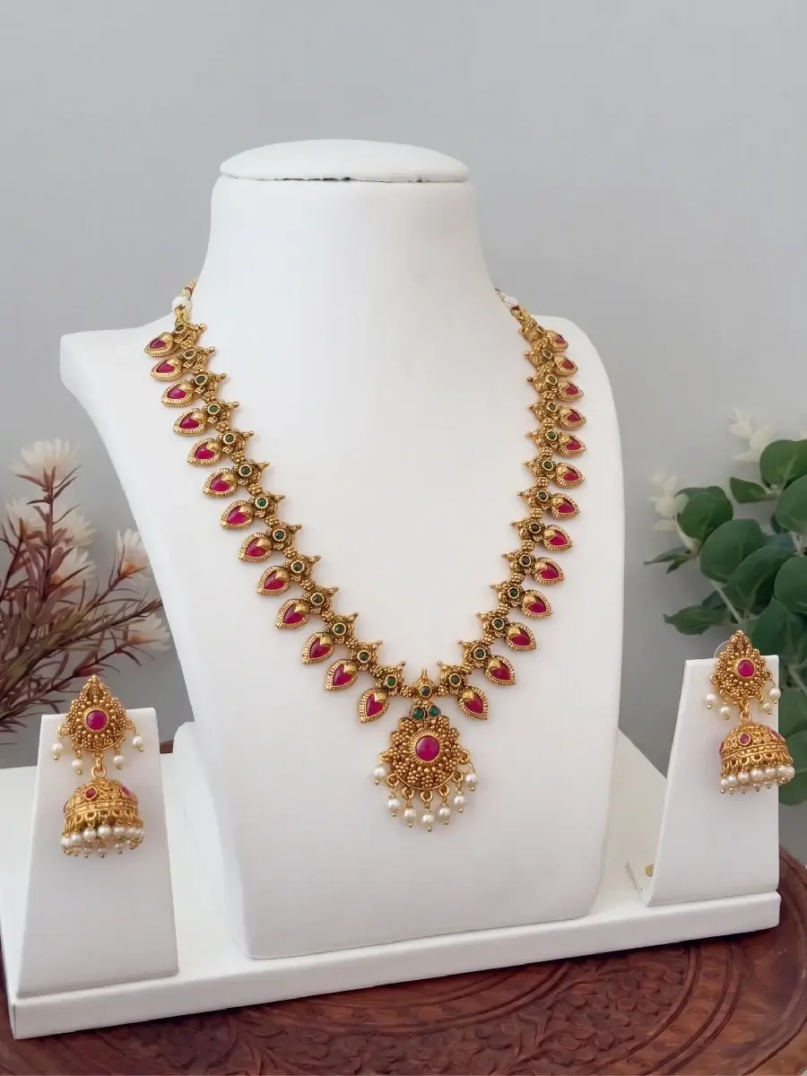 Maroon Palakka Haram Set main view