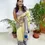Thumbnail: Royal Blue Mango Creeper Designer Tussel Tissue Saree main view