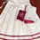 Thumbnail: Maroon Stone & Mirror Work Kasavu Tissue Dhavani Set top view