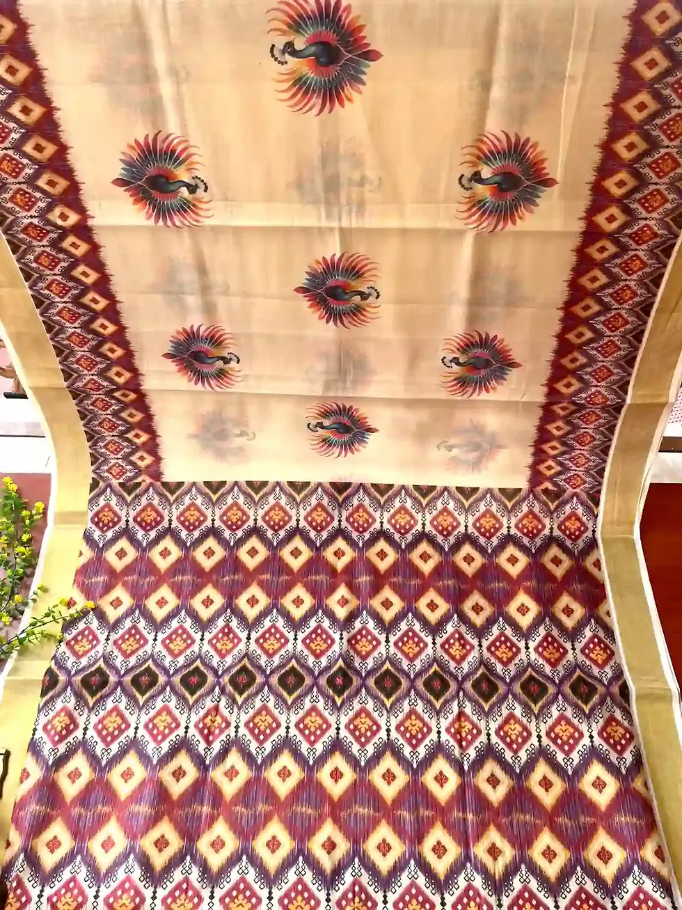 Ekat Mayura Kasavu Tissue Saree with Blouse main view