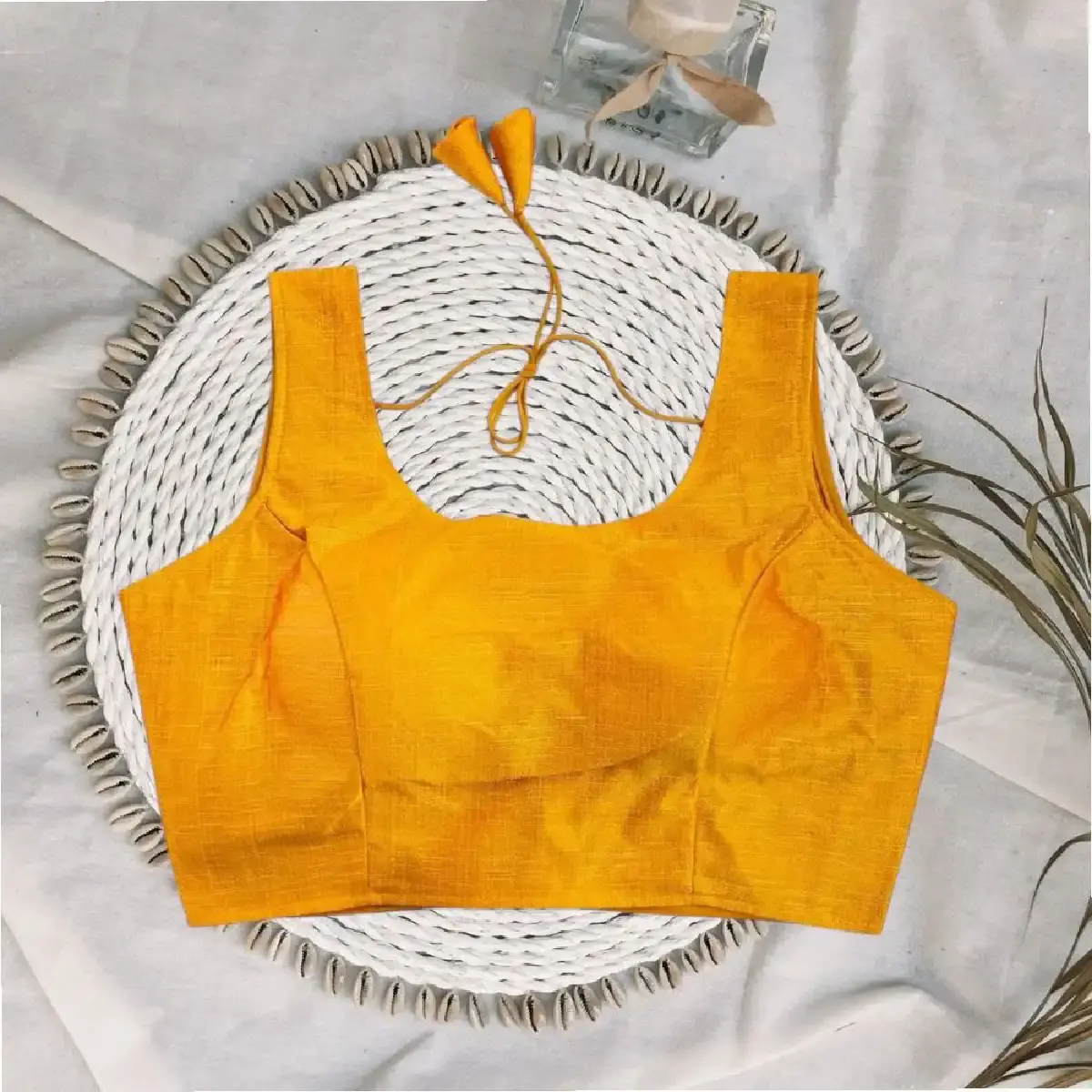 Aam Yellow Readymade Bollywood Designer Blouse main view