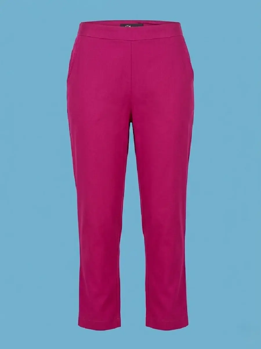 Thumbnail: Golden tissue Kurta Set with Magenta Trousers & Dupatta pant view