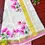 Thumbnail: Hot Pink Bloom Designer Kasavu Cotton Saree with Blouse top view