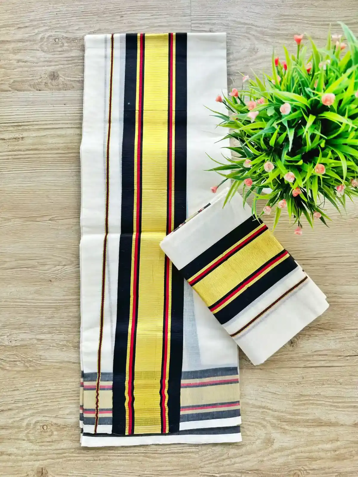 Black Pure Cotton Kasavu Premium Setmundu