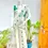 Thumbnail: Green Feather Floral Designer Stripe Silver Kasavu Kuthampully Setmundu main view