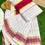 Thumbnail: Maroon Stripe Designer Kasavu Kara Cotton Setmundu closeup view