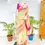 Thumbnail: Pink Mango Creeper Designer Tussel Tissue Kerala Saree main view