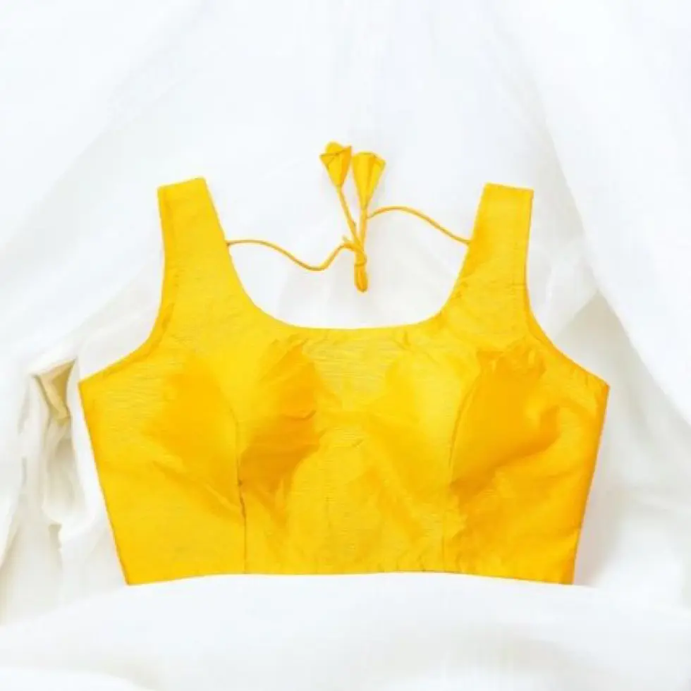 Sunny Yellow Bollywood Chic Designer Readymade Blouse main view