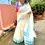 Thumbnail: Peacock Dotto Blue and Black Kara Pure Cotton Kuthampully Saree main side view