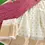 Thumbnail: Golden Buttas Silk Tissue Dhavani Set with Blouse bottom angle view