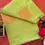 Thumbnail: Chartreuse Green with Magenta Soft Silk Saree with Tussel & Blouse top view