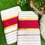 Thumbnail: Maroon Stripe Designer Kasavu Kara Cotton Setmundu folded view