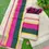 Thumbnail: Pink & Forest Green Kasavu Tussel Tissue Set Mundu