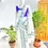 Thumbnail: Akasha Blue Bloom Silver Stripe Kasavu Cotton Setmundu