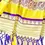 Thumbnail: Indigo Violet Floral Stripe Designer Tussel Tissue Setmundu pallu view
