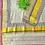 Thumbnail: Floral Temple Coffee Bean Border Kasavu Tissue Setmundu top view