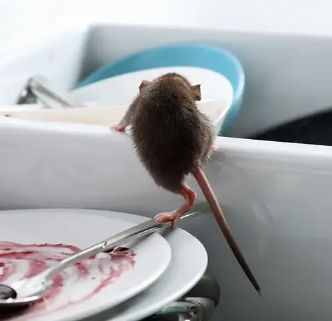 A house mice foraging left overs from the kitchen sink.webp