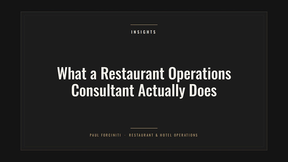 What a Restaurant Operations Consultant Actually Does (and When to Hire One)