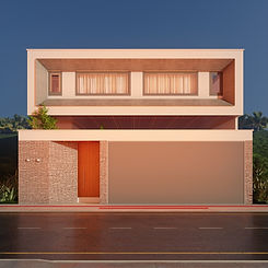 Casa em terreno em aclive